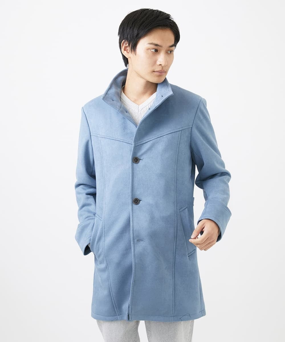 MKUDA61272 MK MICHEL KLEIN HOMME(MKミッシェルクランオム) 【残りわずか！/在庫限り/中綿ライナー付き/秋春兼用】スタンドコート アイボリー