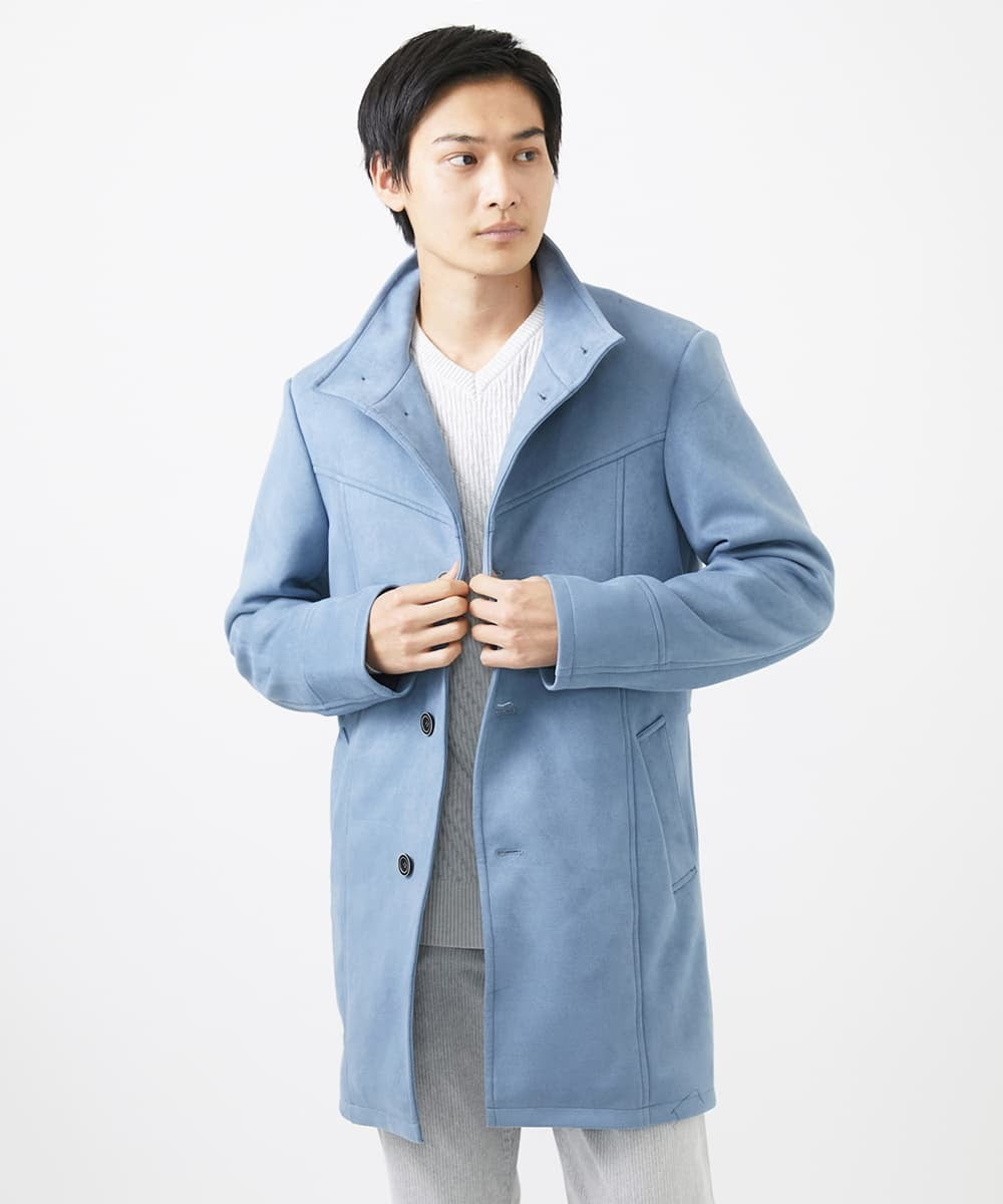 MKUDA61272 MK MICHEL KLEIN HOMME(MKミッシェルクランオム) 【残りわずか！/在庫限り/中綿ライナー付き/秋春兼用】スタンドコート アイボリー