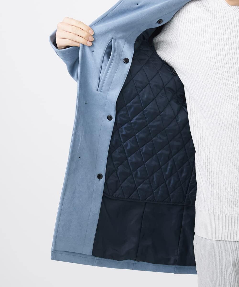 MKUDA61272 MK MICHEL KLEIN HOMME(MKミッシェルクランオム) 【残りわずか！/在庫限り/中綿ライナー付き/秋春兼用】スタンドコート アイボリー