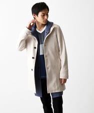 MKUDA61272 MK MICHEL KLEIN HOMME(MKミッシェルクランオム) 【残りわずか！/在庫限り/中綿ライナー付き/秋春兼用】スタンドコート アイボリー