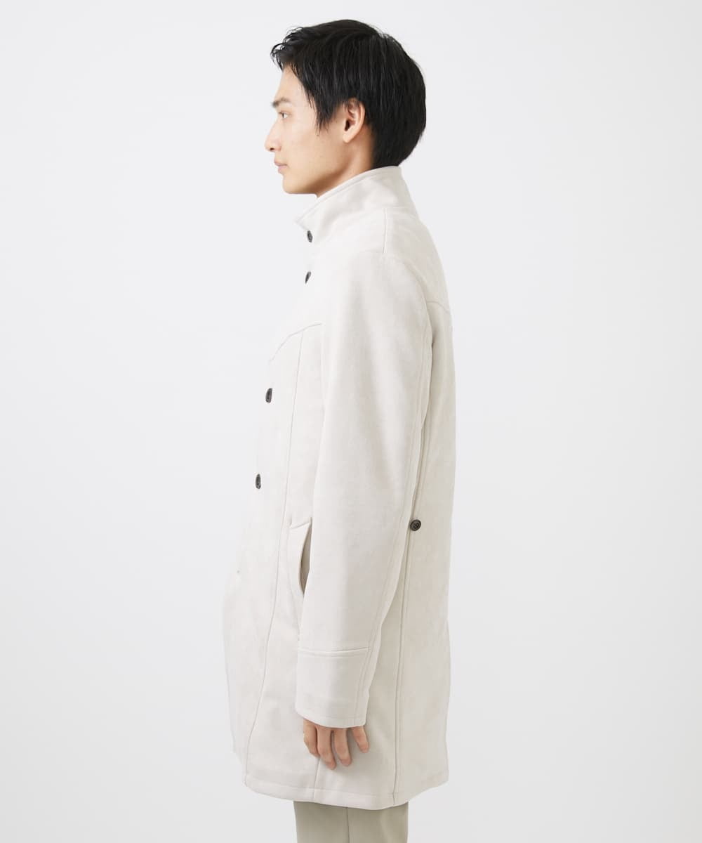 MKUDA61272 MK MICHEL KLEIN HOMME(MKミッシェルクランオム) 【残りわずか！/在庫限り/中綿ライナー付き/秋春兼用】スタンドコート アイボリー