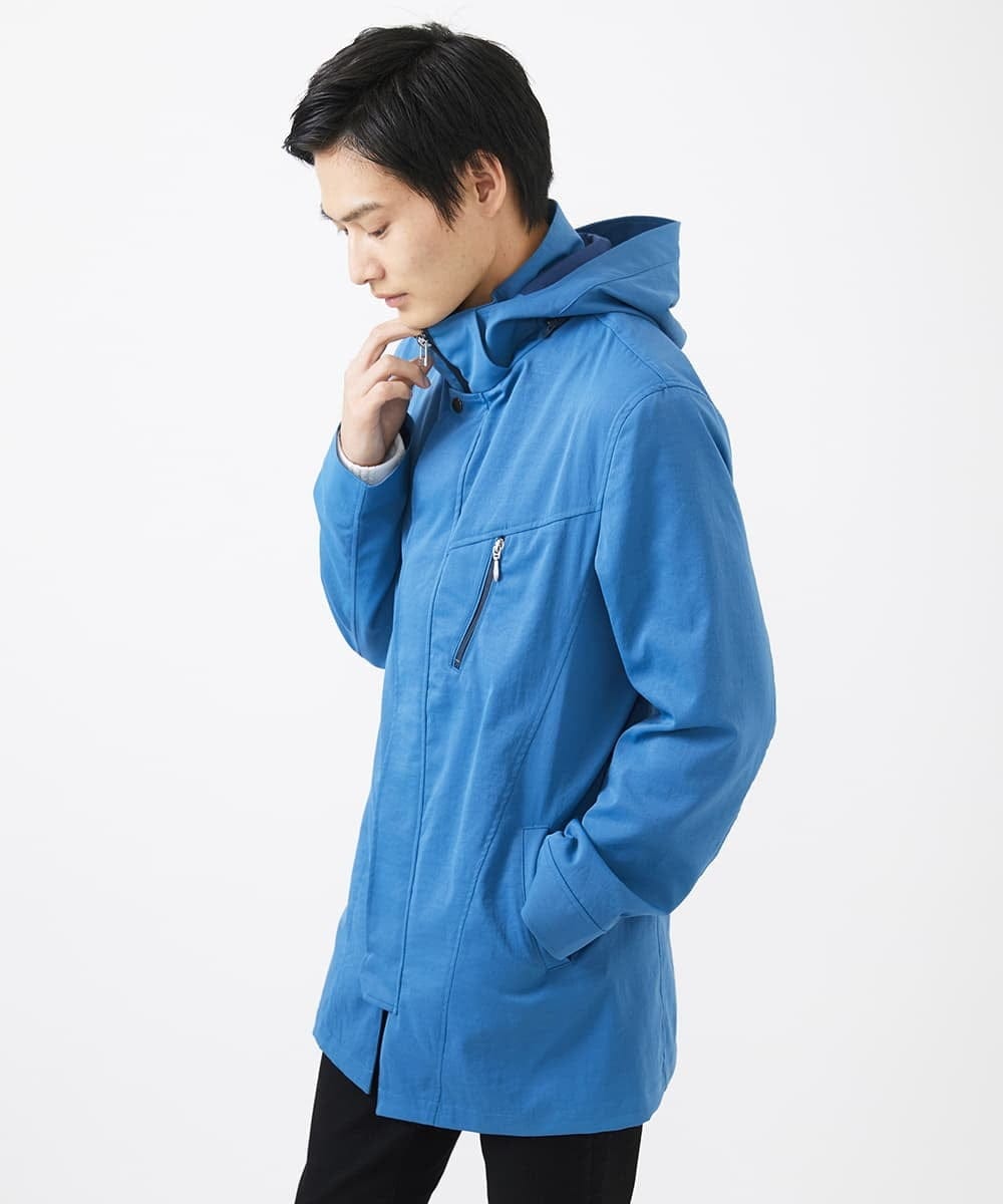 MKUDC01250 MK MICHEL KLEIN HOMME(MKミッシェルクランオム) 【いよいよ残り１色のみ！/在庫限り/秋・春兼用】ライトウエイトモッズコート ブルー