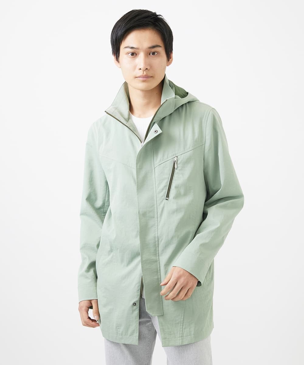 MKUDC01250 MK MICHEL KLEIN HOMME(MKミッシェルクランオム) 【いよいよ残り１色のみ！/在庫限り/秋・春兼用】ライトウエイトモッズコート ブルー