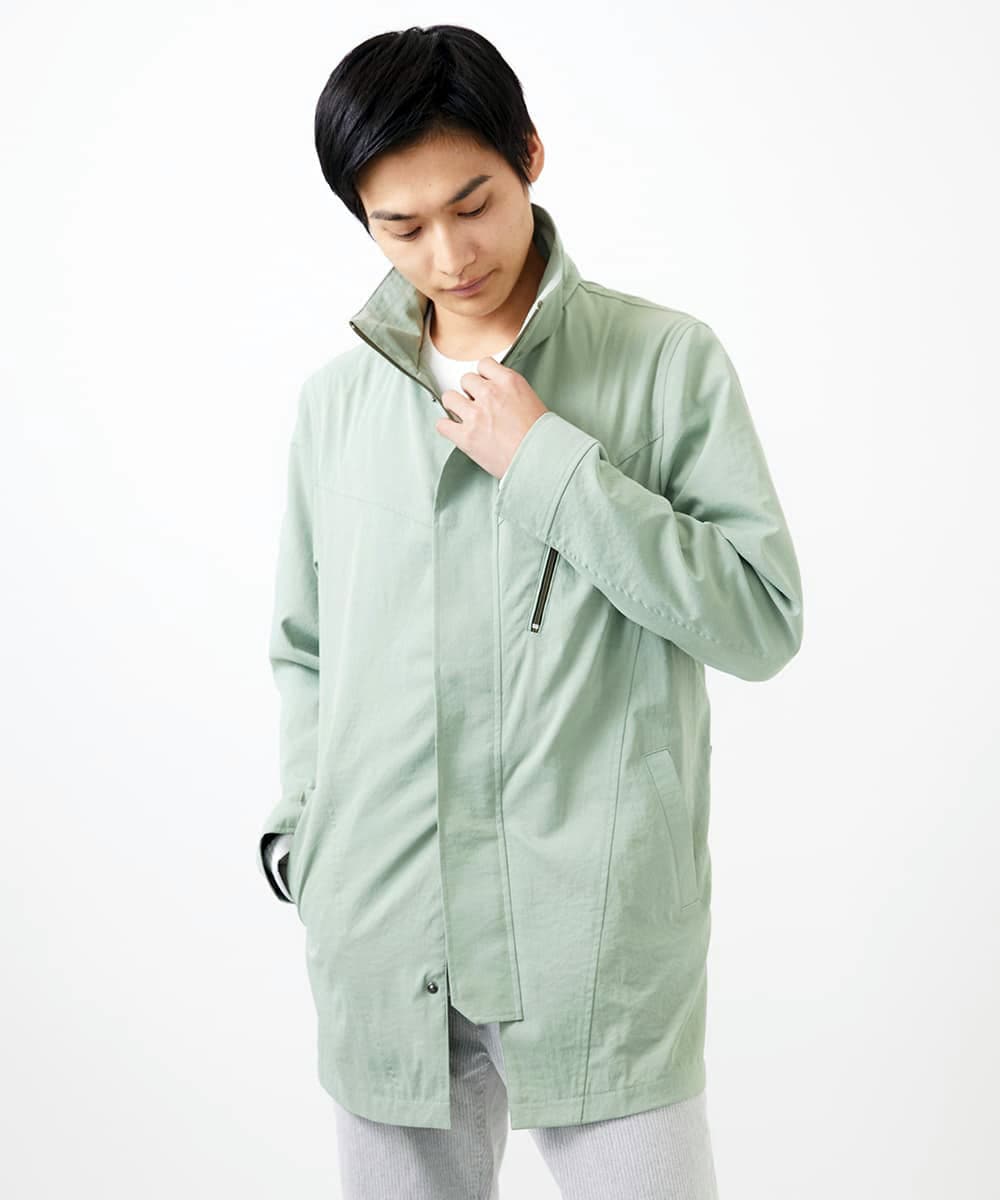 MKUDC01250 MK MICHEL KLEIN HOMME(MKミッシェルクランオム) 【いよいよ残り１色のみ！/在庫限り/秋・春兼用】ライトウエイトモッズコート ブルー