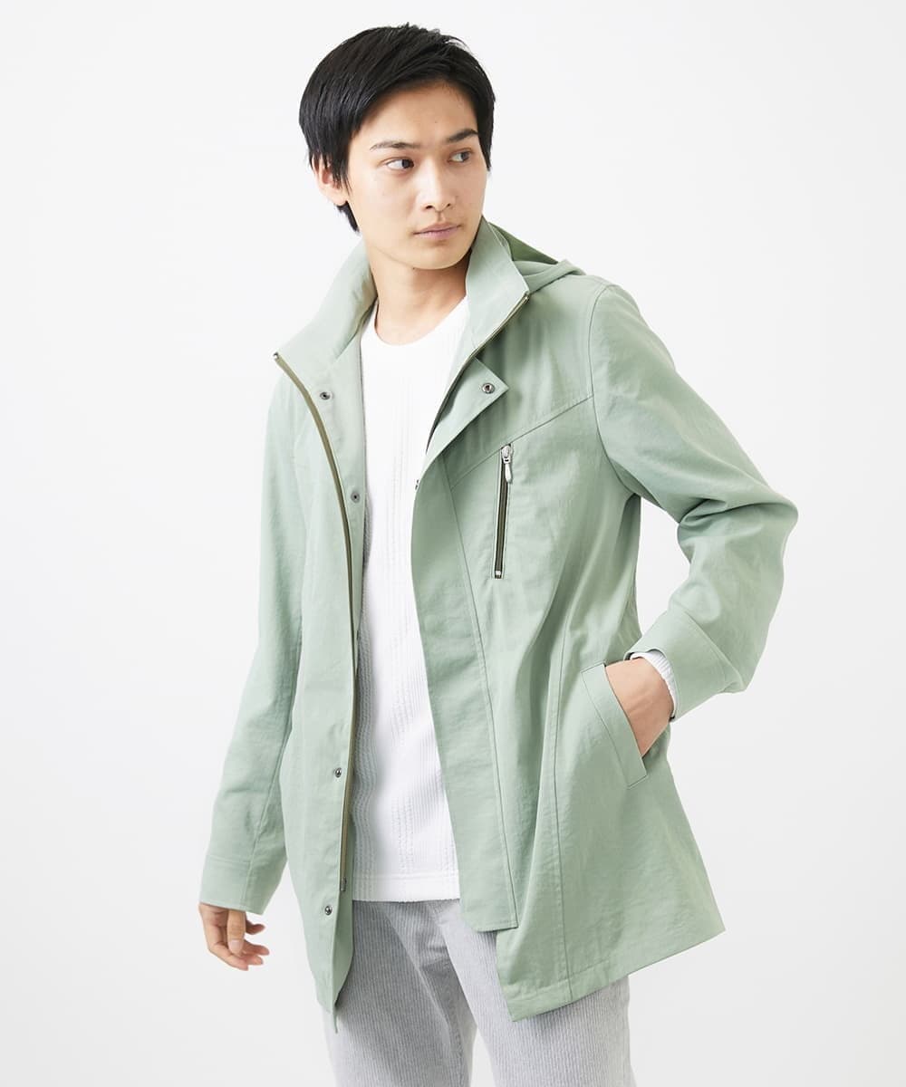 MKUDC01250 MK MICHEL KLEIN HOMME(MKミッシェルクランオム) 【いよいよ残り１色のみ！/在庫限り/秋・春兼用】ライトウエイトモッズコート ブルー