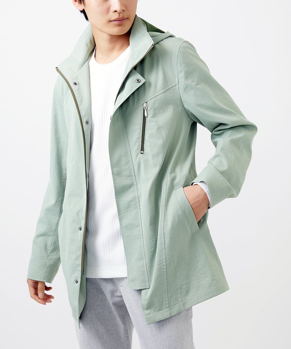 MKUDC01250 MK MICHEL KLEIN HOMME(MKミッシェルクランオム) 【いよいよ残り１色のみ！/在庫限り/秋・春兼用】ライトウエイトモッズコート ブルー