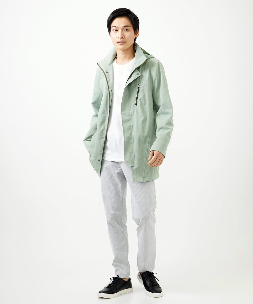 MKUDC01250 MK MICHEL KLEIN HOMME(MKミッシェルクランオム) 【いよいよ残り１色のみ！/在庫限り/秋・春兼用】ライトウエイトモッズコート ブルー