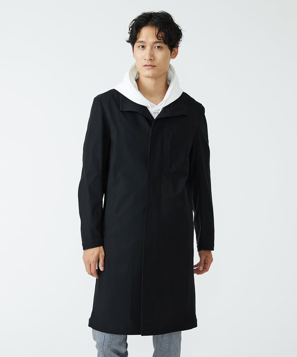 MKUJS55190 MK MICHEL KLEIN HOMME(MKミッシェルクランオム) ロングスタンドコート / RNドビーストレッチ ブラック(94)