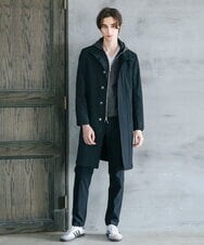 MKUJS55190 MK MICHEL KLEIN HOMME(MKミッシェルクランオム) ロングスタンドコート / RNドビーストレッチ ブラック(94)