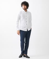 MNBAA13200 MICHEL KLEIN HOMME(ミッシェルクラン オム) 《日本製》ストレッチラッセル長袖シャツ ライトグレー
