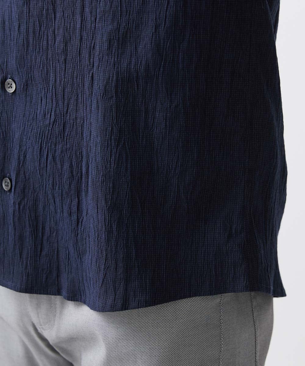 MNBAA26250 MICHEL KLEIN HOMME(ミッシェルクラン オム) チェック柄長袖シャツ ネイビー