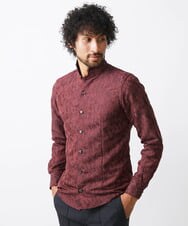MNBAA51270 MICHEL KLEIN HOMME(ミッシェルクラン オム) 《日本製》総柄ジャガードシャツ パープル