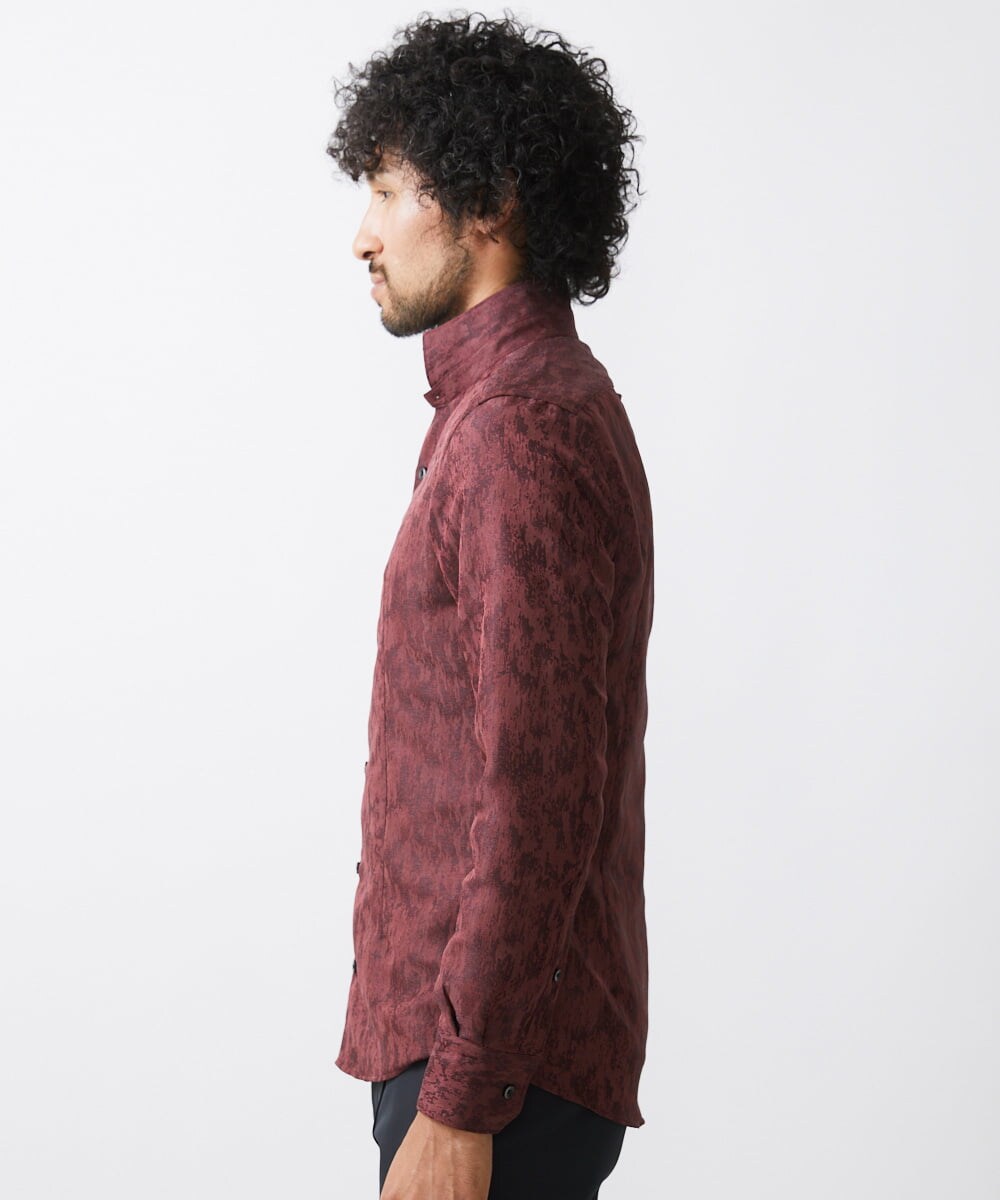 MNBAA51270 MICHEL KLEIN HOMME(ミッシェルクラン オム) 《日本製》総柄ジャガードシャツ パープル