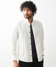 MNBAA51270 MICHEL KLEIN HOMME(ミッシェルクラン オム) 《日本製》総柄ジャガードシャツ アイボリー