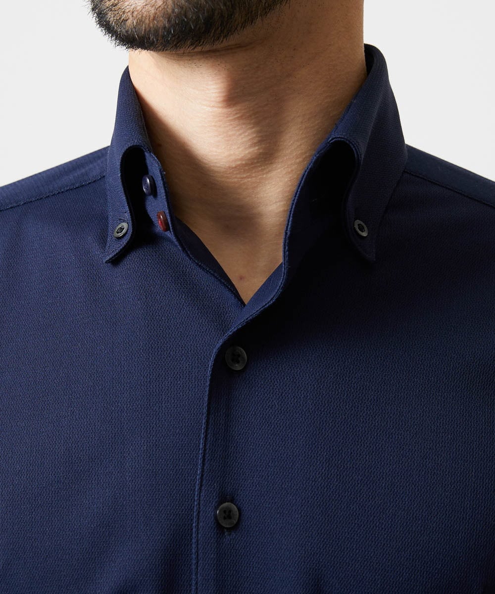 MNBAI03200 MICHEL KLEIN HOMME(ミッシェルクラン オム) 《日本製》ボタンダウン長袖シャツ ネイビー