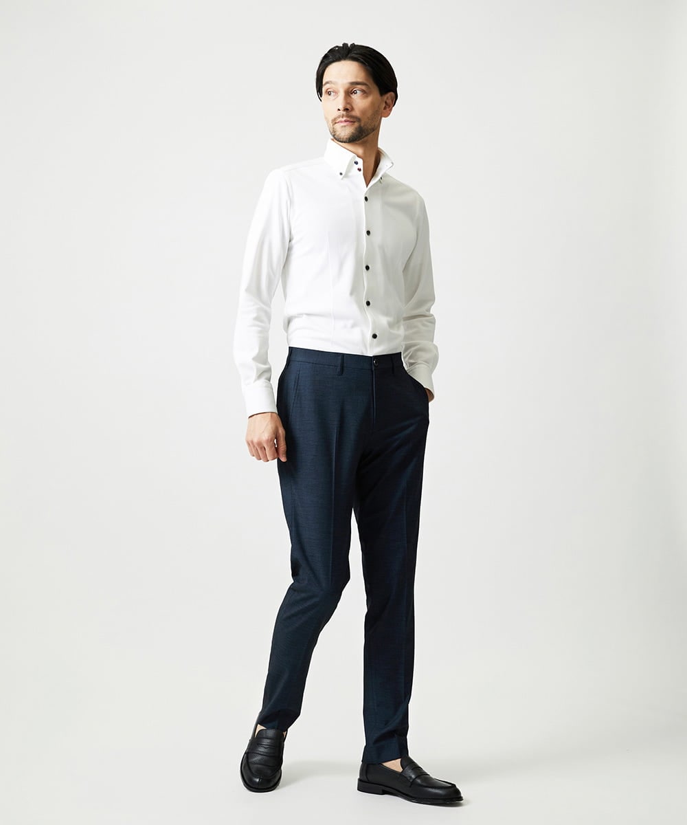 MNBAI03200 MICHEL KLEIN HOMME(ミッシェルクラン オム) 《日本製》ボタンダウン長袖シャツ ホワイト