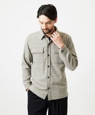 MNBAI55330 MICHEL KLEIN HOMME(ミッシェルクラン オム) ウール調シャツブルゾン ベージュ