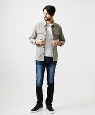 MNBAI55330 MICHEL KLEIN HOMME(ミッシェルクラン オム) ウール調シャツブルゾン ベージュ