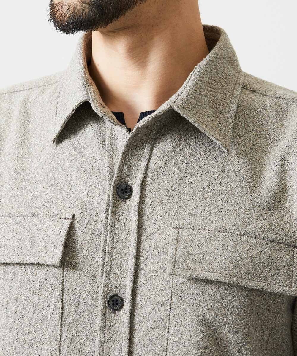 MNBAI55330 MICHEL KLEIN HOMME(ミッシェルクラン オム) ウール調シャツブルゾン ベージュ