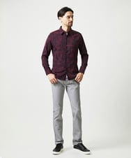 MNBAI63270 MICHEL KLEIN HOMME(ミッシェルクラン オム) 総柄タック入り長袖シャツ パープル