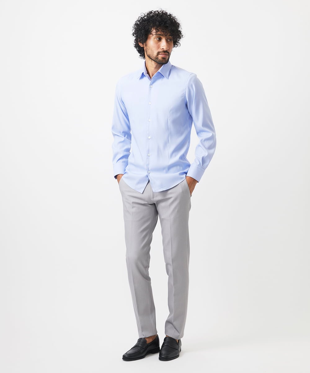 MNBDC59200 MICHEL KLEIN HOMME(ミッシェルクラン オム) 《日本製》イージーケアビジネスシャツ ライトブルー