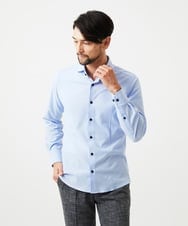 MNBDF50200 MICHEL KLEIN HOMME(ミッシェルクラン オム) 《日本製》ベーシックジャージ長袖シャツ ライトブルー