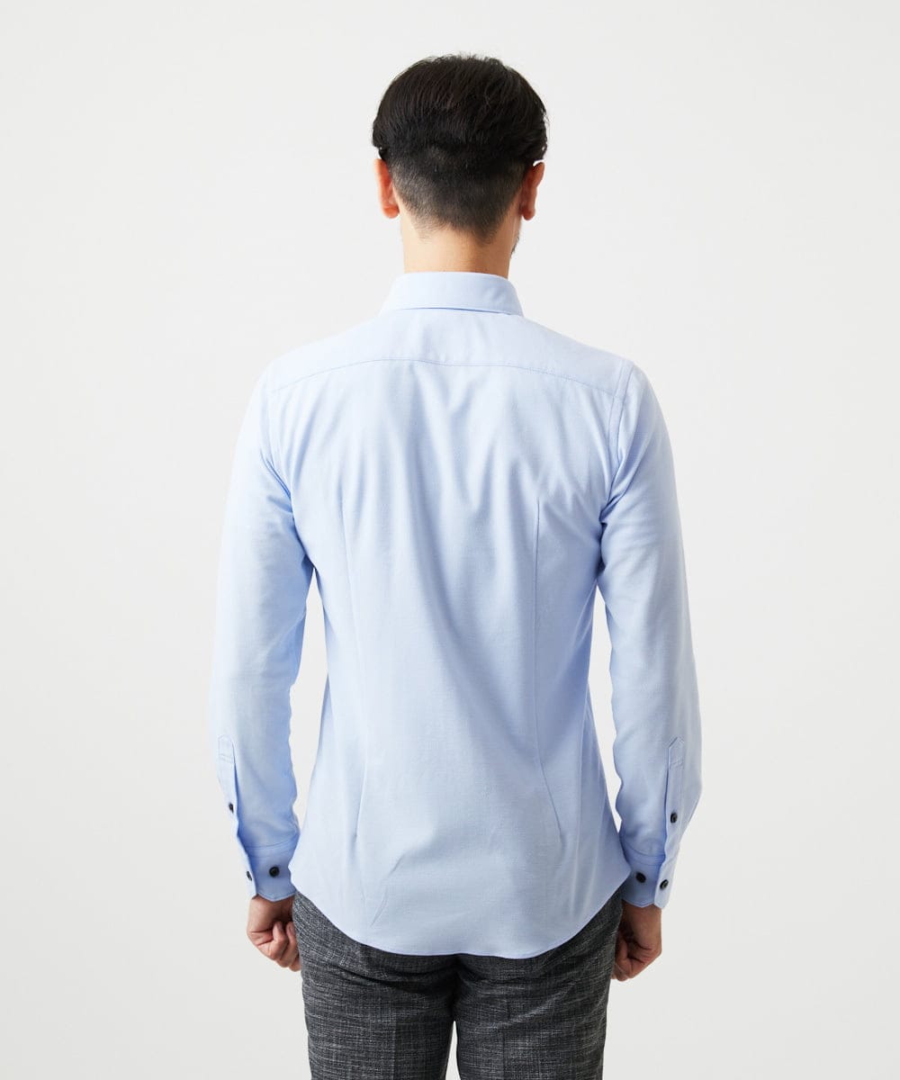 MNBDF50200 MICHEL KLEIN HOMME(ミッシェルクラン オム) 《日本製》ベーシックジャージ長袖シャツ ライトブルー