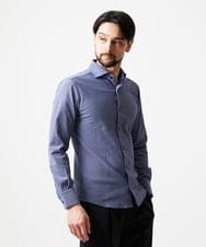 MNBDF50200 MICHEL KLEIN HOMME(ミッシェルクラン オム) 《日本製》ベーシックジャージ長袖シャツ ネイビー