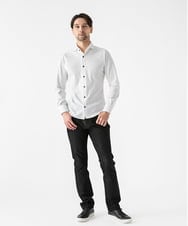 MNBDF50200 MICHEL KLEIN HOMME(ミッシェルクラン オム) 《日本製》ベーシックジャージ長袖シャツ ホワイト