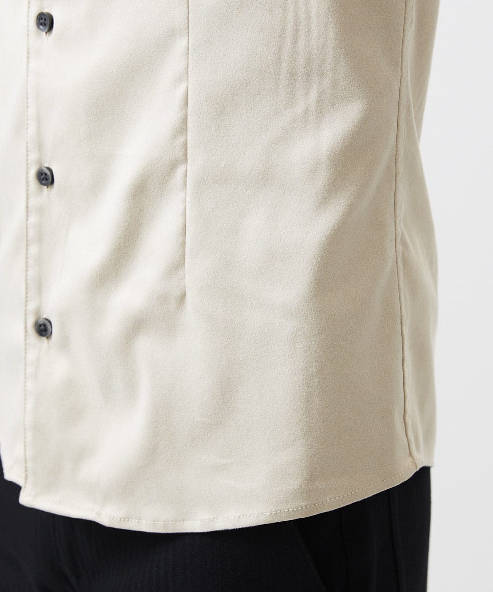 MNBGC37230 MICHEL KLEIN HOMME(ミッシェルクラン オム) スエードストレッチ長袖シャツ オフホワイト