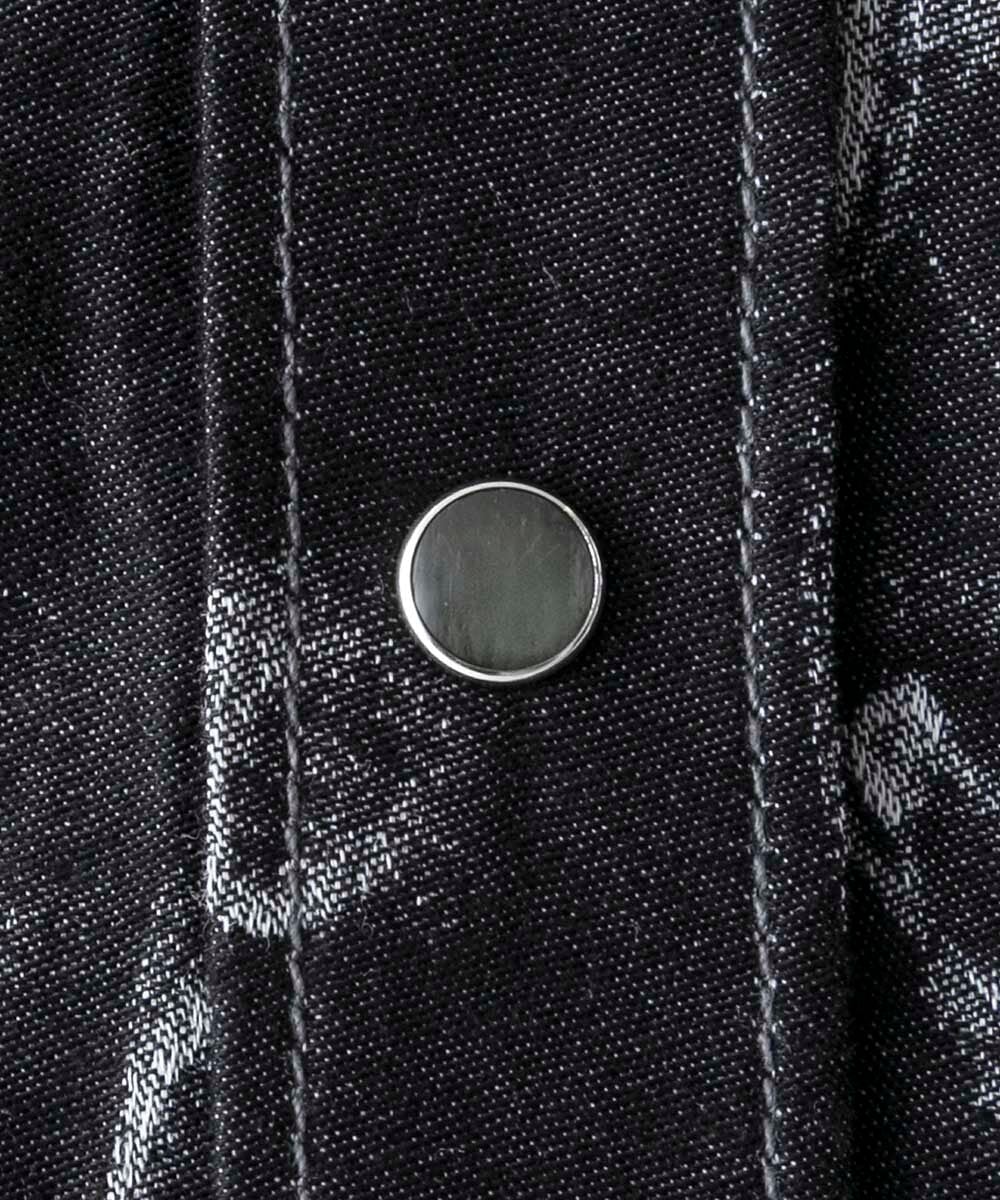 MNBGD51290 MICHEL KLEIN HOMME(ミッシェルクラン オム) スモーク柄長袖シャツ ブラック