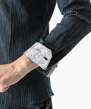 MNBGD52250 MICHEL KLEIN HOMME(ミッシェルクラン オム) ジャージストライプ長袖シャツ ネイビー