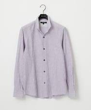 MNBGD52250 MICHEL KLEIN HOMME(ミッシェルクラン オム) ジャージストライプ長袖シャツ ラベンダー