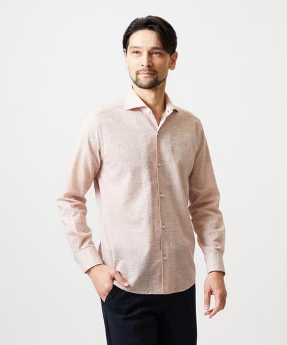 MNBGF53230 MICHEL KLEIN HOMME コットンウェーブ長袖シャツ