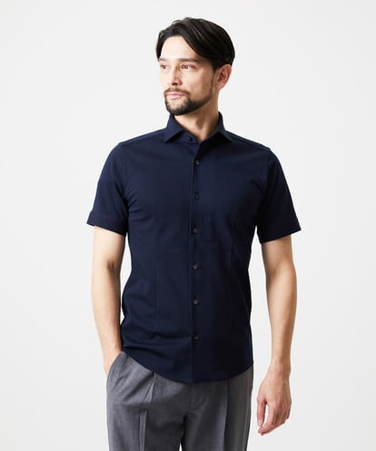 MNBGF65200 MICHEL KLEIN HOMME 《日本製》ブロックイージーケア半袖シャツ