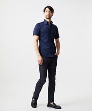 MNBHF64180 MICHEL KLEIN HOMME(ミッシェルクラン オム) 《日本製》イージーケアボタンダウン半袖シャツ ネイビー