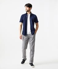 MNBHF64180 MICHEL KLEIN HOMME(ミッシェルクラン オム) 《日本製》イージーケアボタンダウン半袖シャツ ネイビー