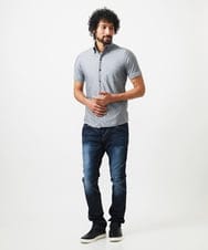 MNBJC68200 MICHEL KLEIN HOMME(ミッシェルクラン オム) 《日本製》マイクロチェック柄半袖シャツ グレー