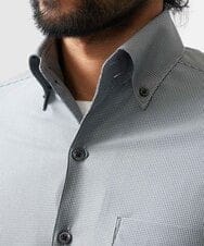 MNBJC68200 MICHEL KLEIN HOMME(ミッシェルクラン オム) 《日本製》マイクロチェック柄半袖シャツ グレー