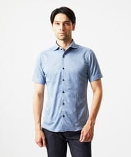 MNBJC69200 MICHEL KLEIN HOMME(ミッシェルクラン オム) 《日本製》ジャガード半袖シャツ ライトブルー