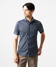 MNBJC69200 MICHEL KLEIN HOMME(ミッシェルクラン オム) 《日本製》ジャガード半袖シャツ ネイビー
