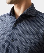 MNBJC69200 MICHEL KLEIN HOMME(ミッシェルクラン オム) 《日本製》ジャガード半袖シャツ ネイビー