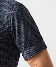 MNBJC69200 MICHEL KLEIN HOMME(ミッシェルクラン オム) 《日本製》ジャガード半袖シャツ ネイビー