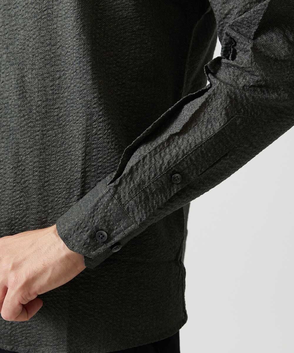 MNBJD53230 MICHEL KLEIN HOMME(ミッシェルクラン オム) コットンウェーブ長袖シャツ ダークグレー