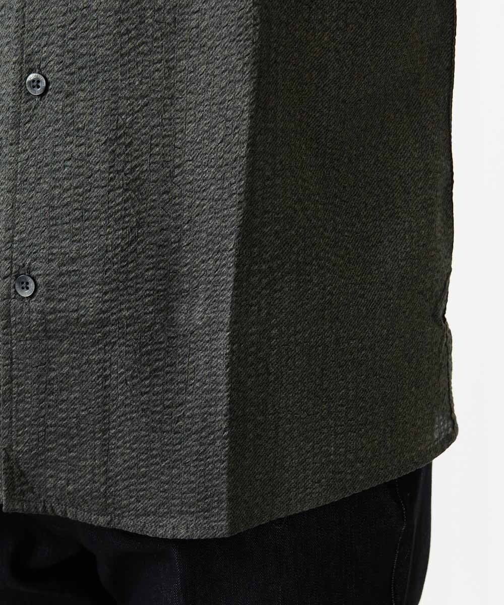 MNBJD53230 MICHEL KLEIN HOMME(ミッシェルクラン オム) コットンウェーブ長袖シャツ ダークグレー