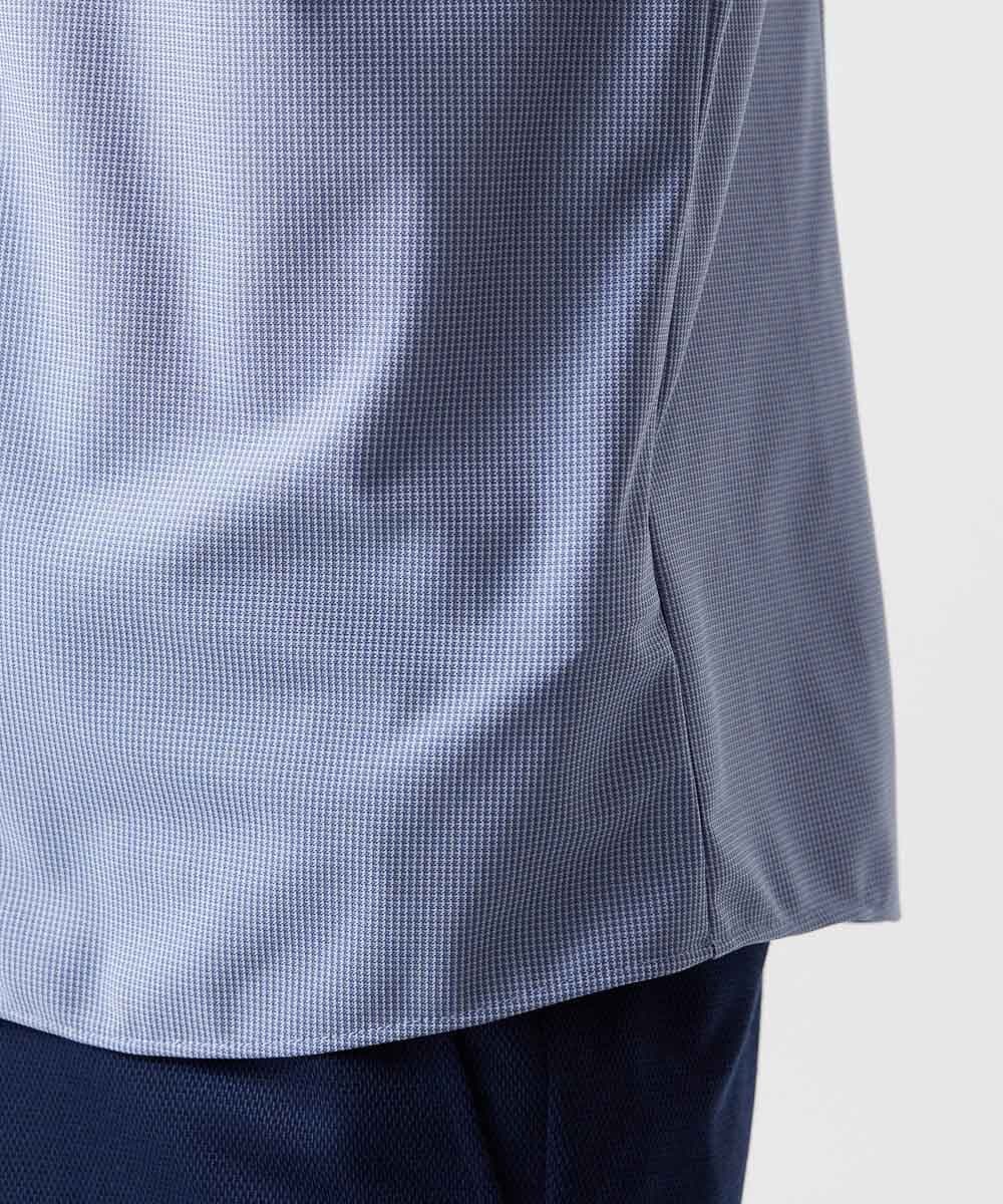 MNBJF68200 MICHEL KLEIN HOMME(ミッシェルクラン オム) 《日本製》ボタンダウン 柄半袖シャツ ブルー