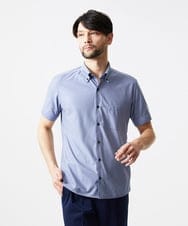 MNBJF68200 MICHEL KLEIN HOMME(ミッシェルクラン オム) 《日本製》ボタンダウン 柄半袖シャツ ブルー