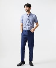 MNBJF68200 MICHEL KLEIN HOMME(ミッシェルクラン オム) 《日本製》ボタンダウン 柄半袖シャツ ブルー