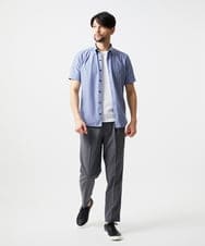 MNBJF68200 MICHEL KLEIN HOMME(ミッシェルクラン オム) 《日本製》ボタンダウン 柄半袖シャツ ブルー