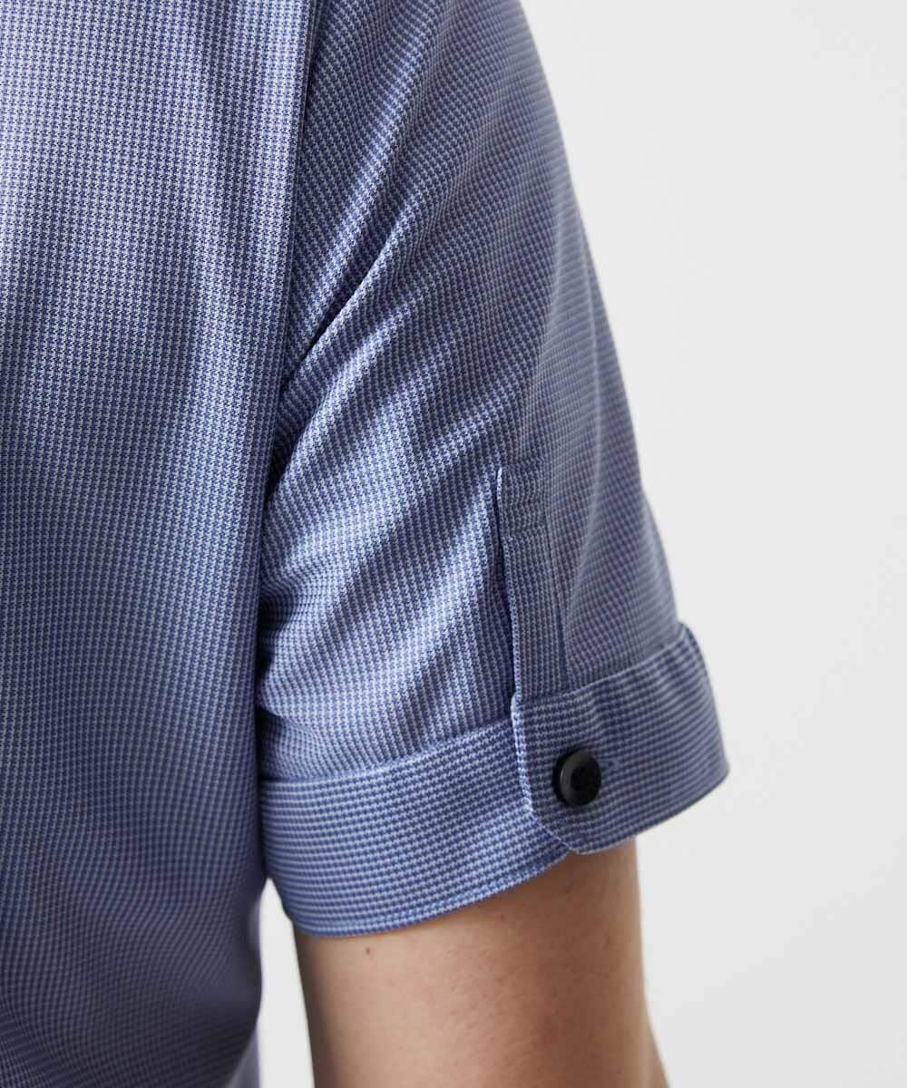 MNBJF68200 MICHEL KLEIN HOMME(ミッシェルクラン オム) 《日本製》ボタンダウン 柄半袖シャツ ブルー